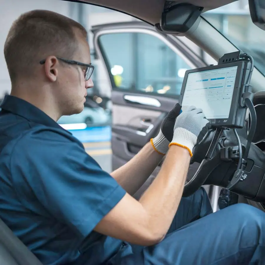 auto diagnostic tech working auto diagnostic tech working
