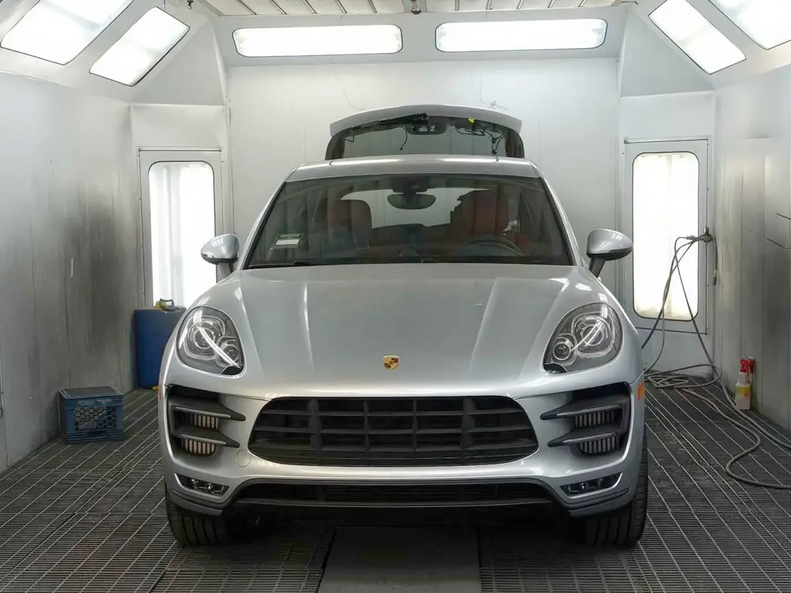 porsche service in paint booth porsche service in paint booth